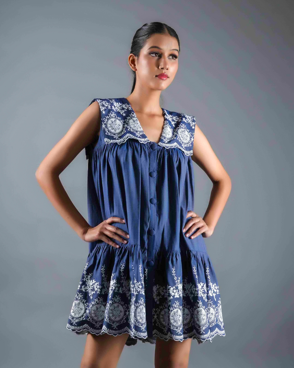 Amy Cutwork Sailor Collar Dress