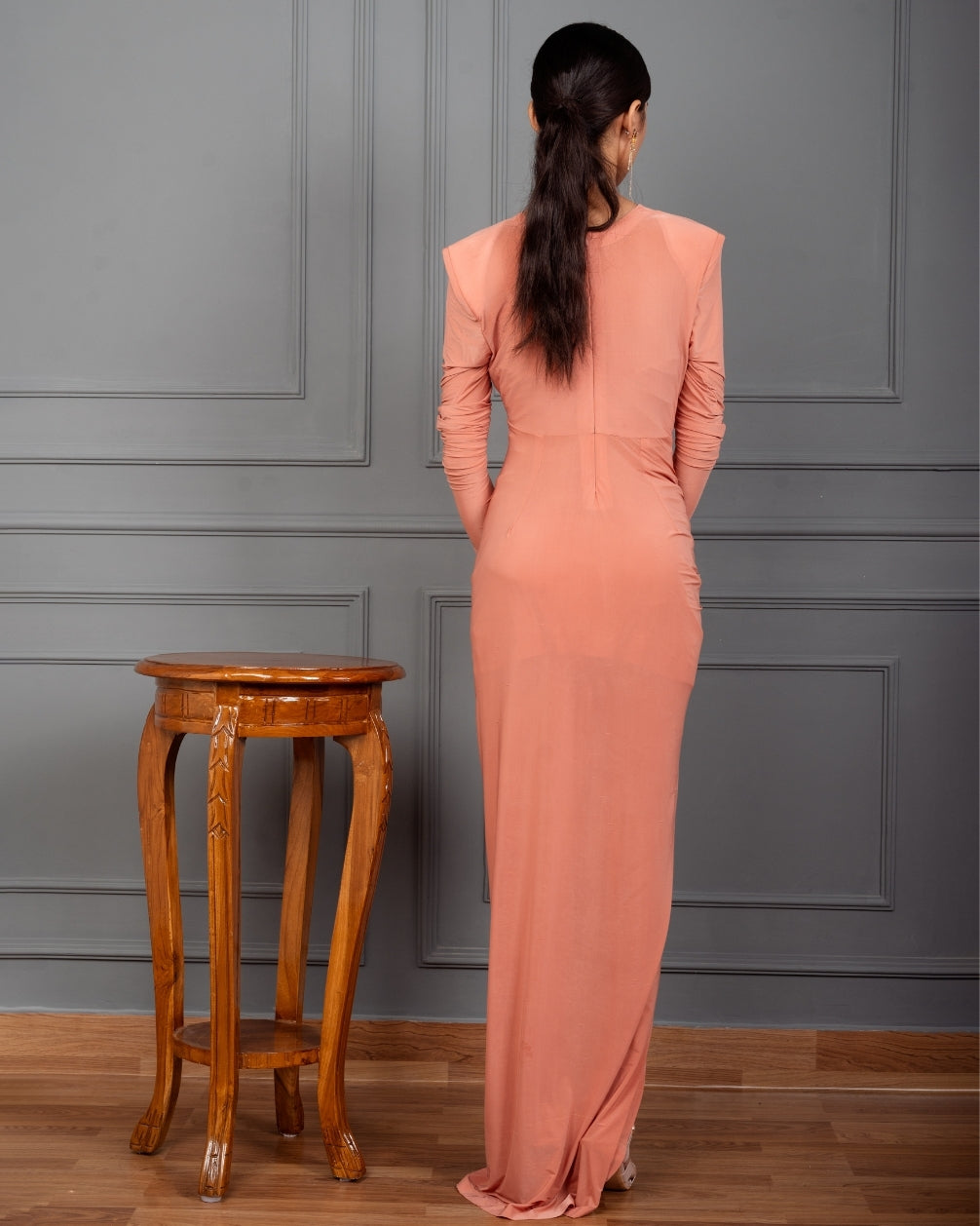 EMMA DRAPE DRESS WITH SLIT