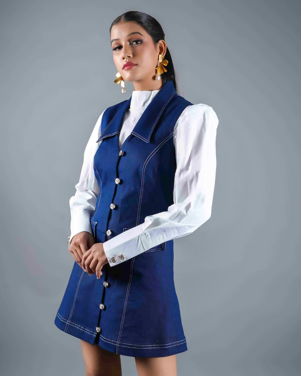 Monica Denim Dress with Shirt
