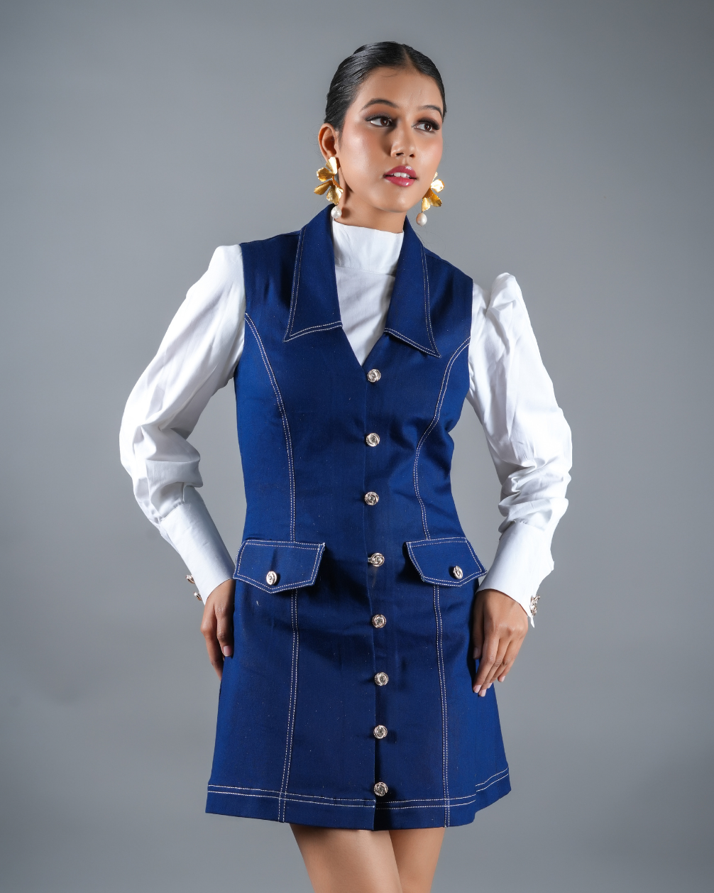 Monica Denim Dress with Shirt