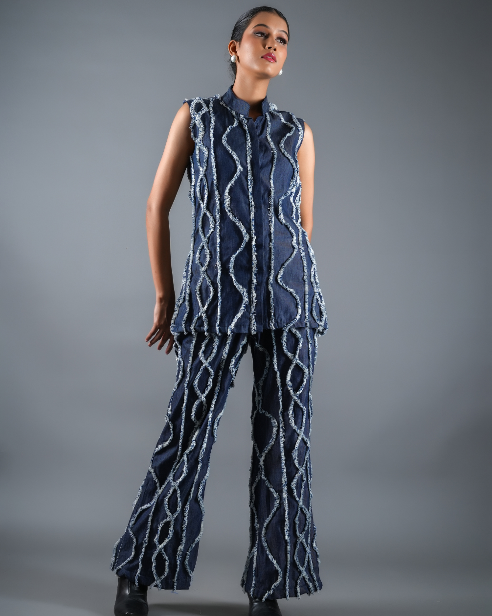 Sarah Fringe Denim Co-ord set
