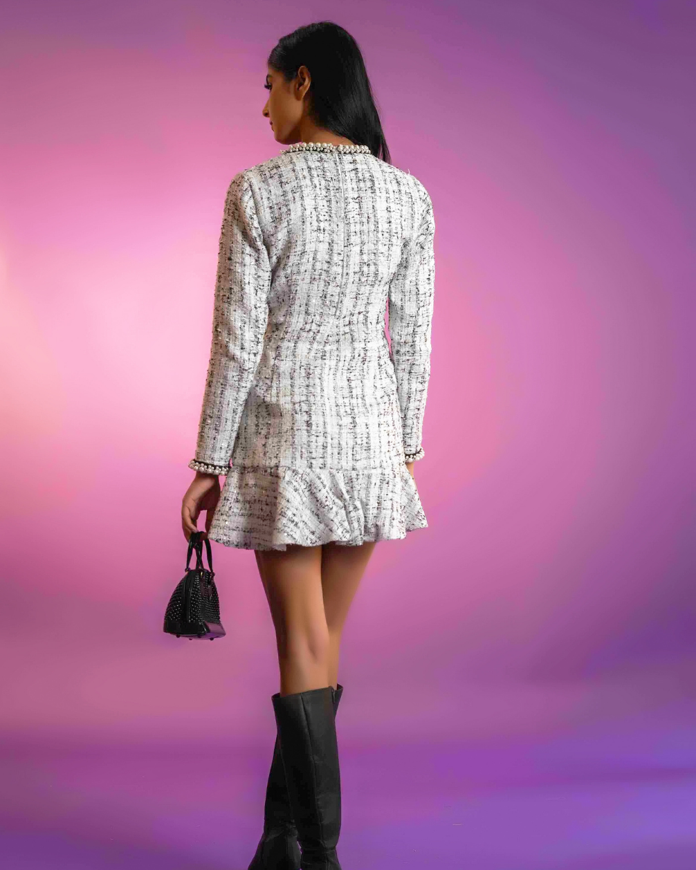Juliette White Tweed Dress