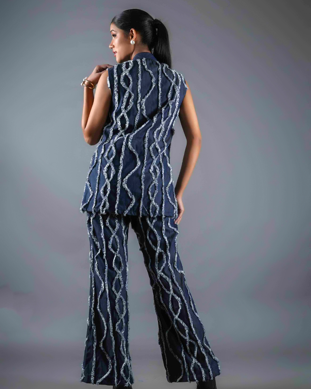 Sarah Fringe Denim Co-ord set