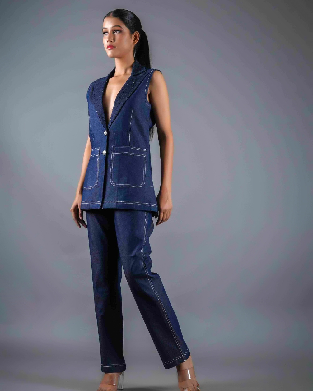 Charlie Embellished Denim Pants