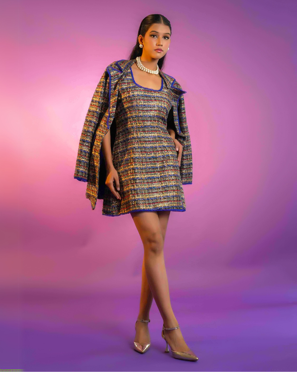 Madeline Multi Color Tweed Coat