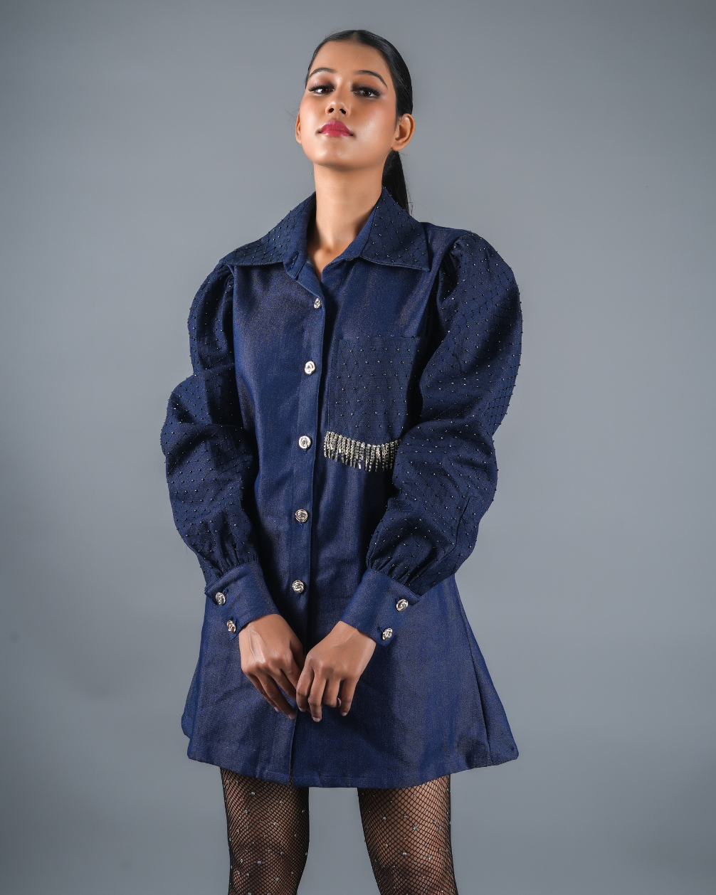 Susan Embellised Denim Baggy Dress
