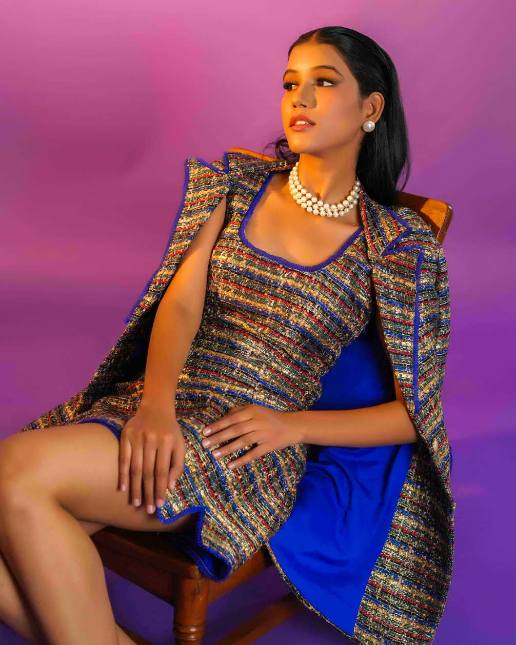 Madeline Multi Color Tweed Coat