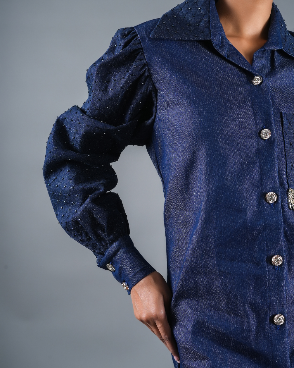 Susan Embellised Denim Baggy Dress