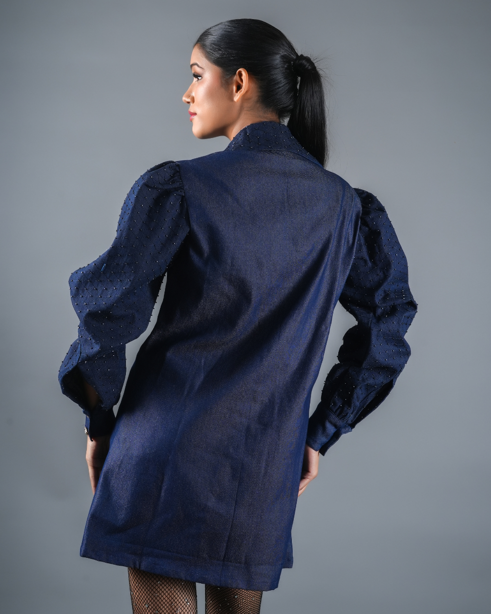 Susan Embellised Denim Baggy Dress