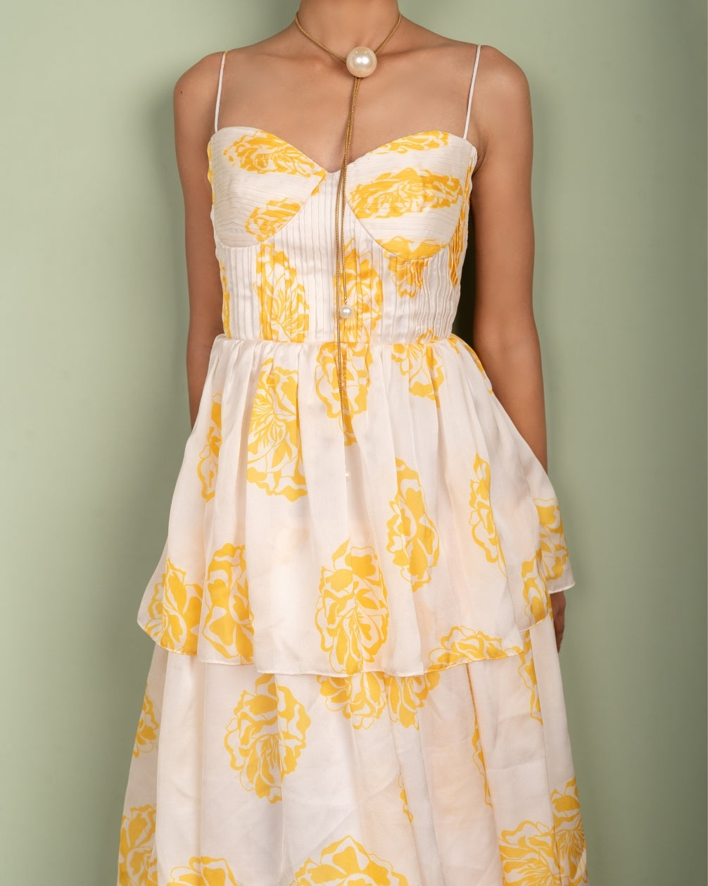 BELLA PRINT LAYERED LONG DRESS