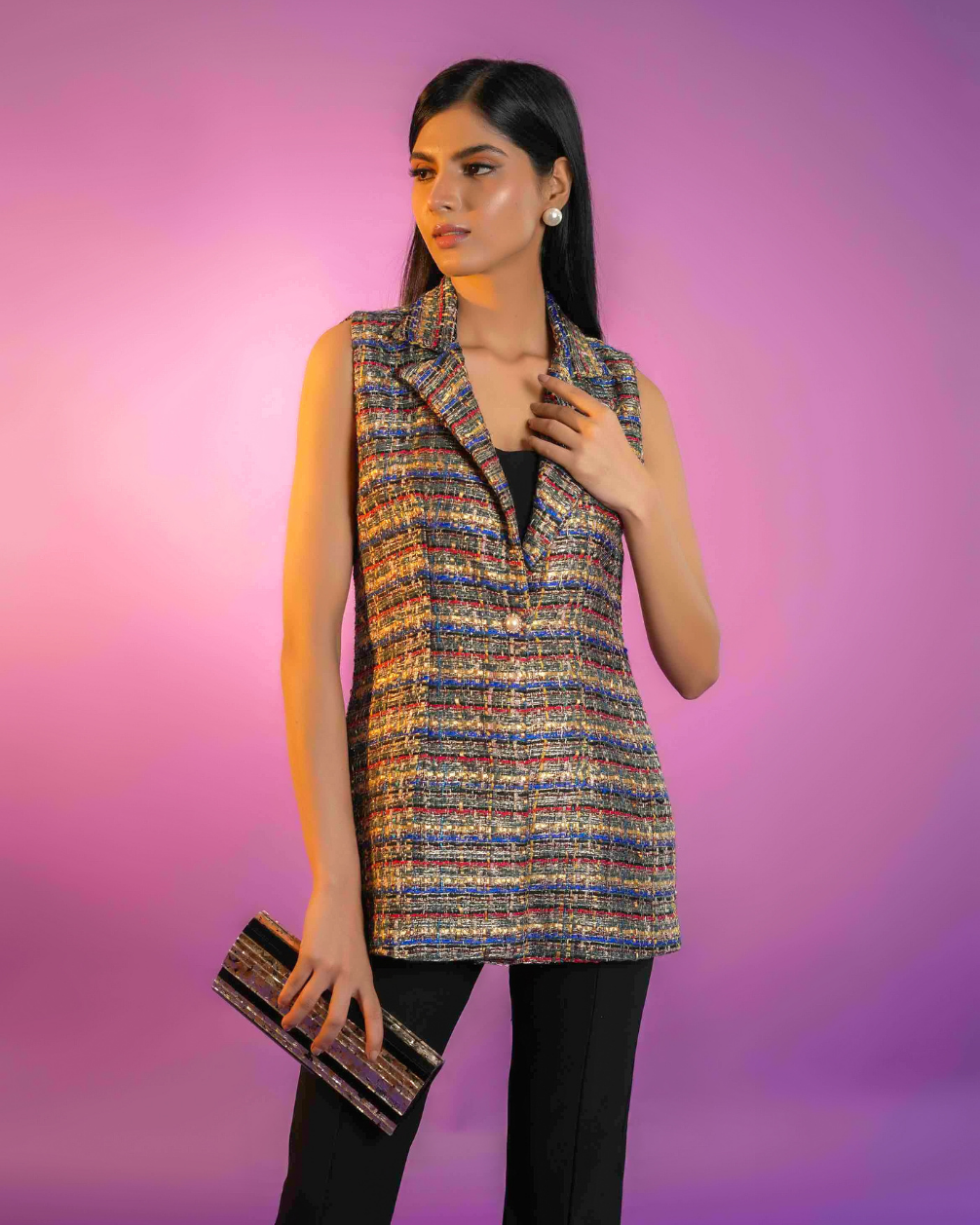 Margot Multi Colour Tweed Jacket