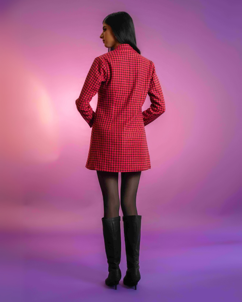 Nicole Pink Houndstooth Co-ord Set