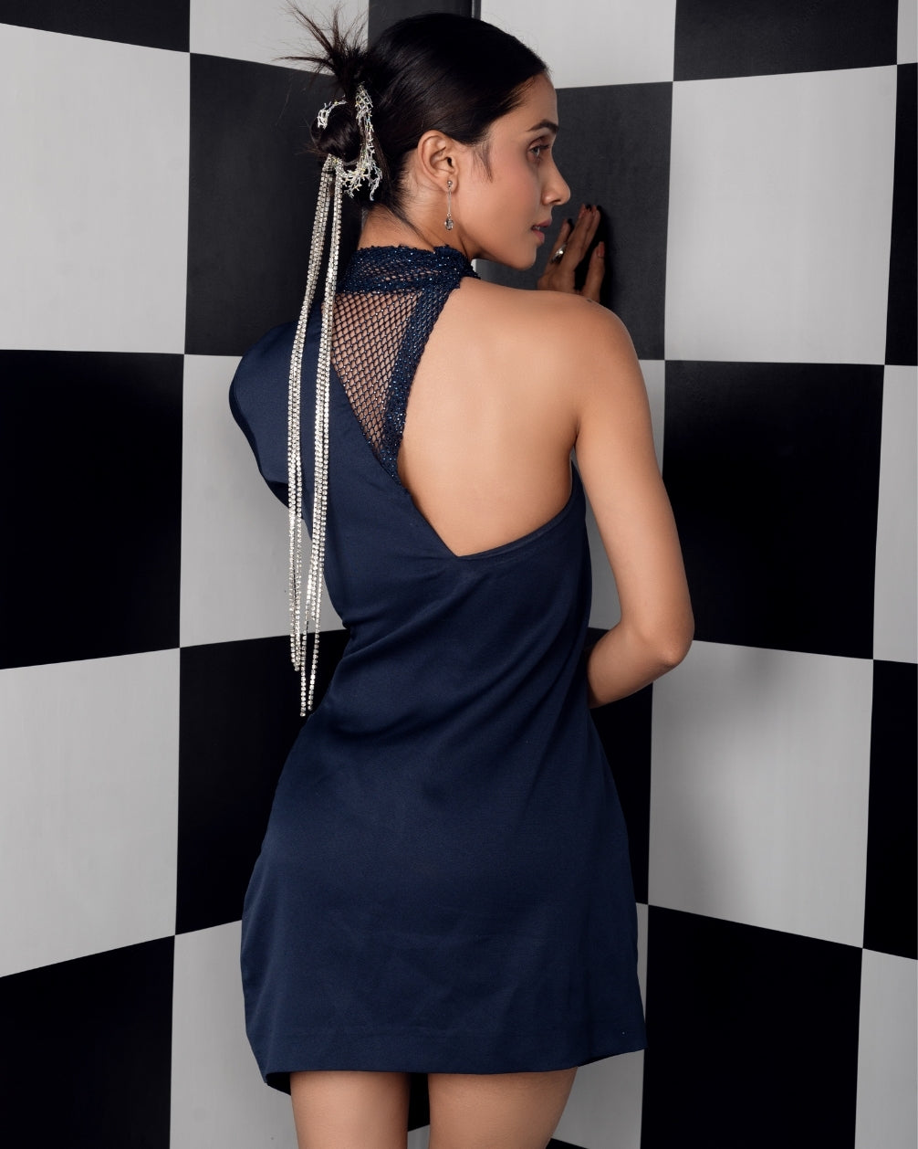 SOLANA RHINESTONE SHORT DRESS