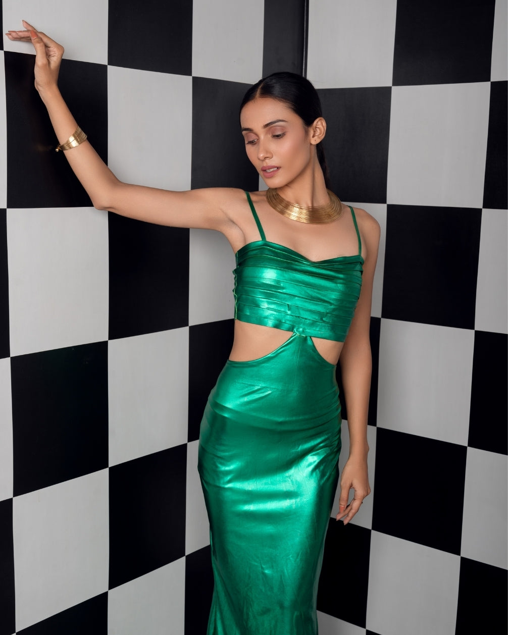 ELSA WAIST CUTOUT LONG DRESS