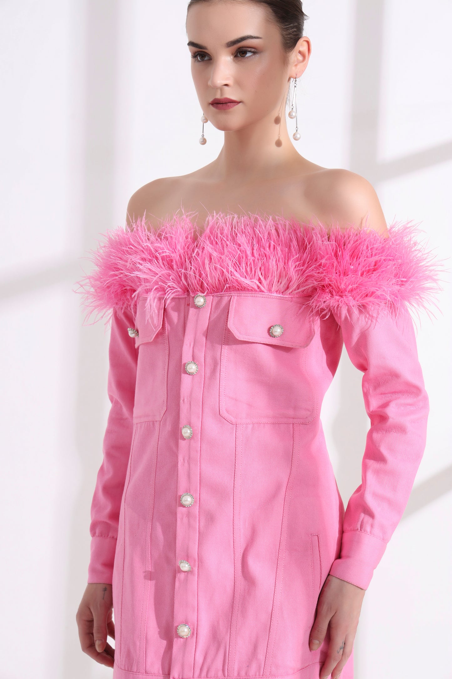 Rosalinda Feather Dress