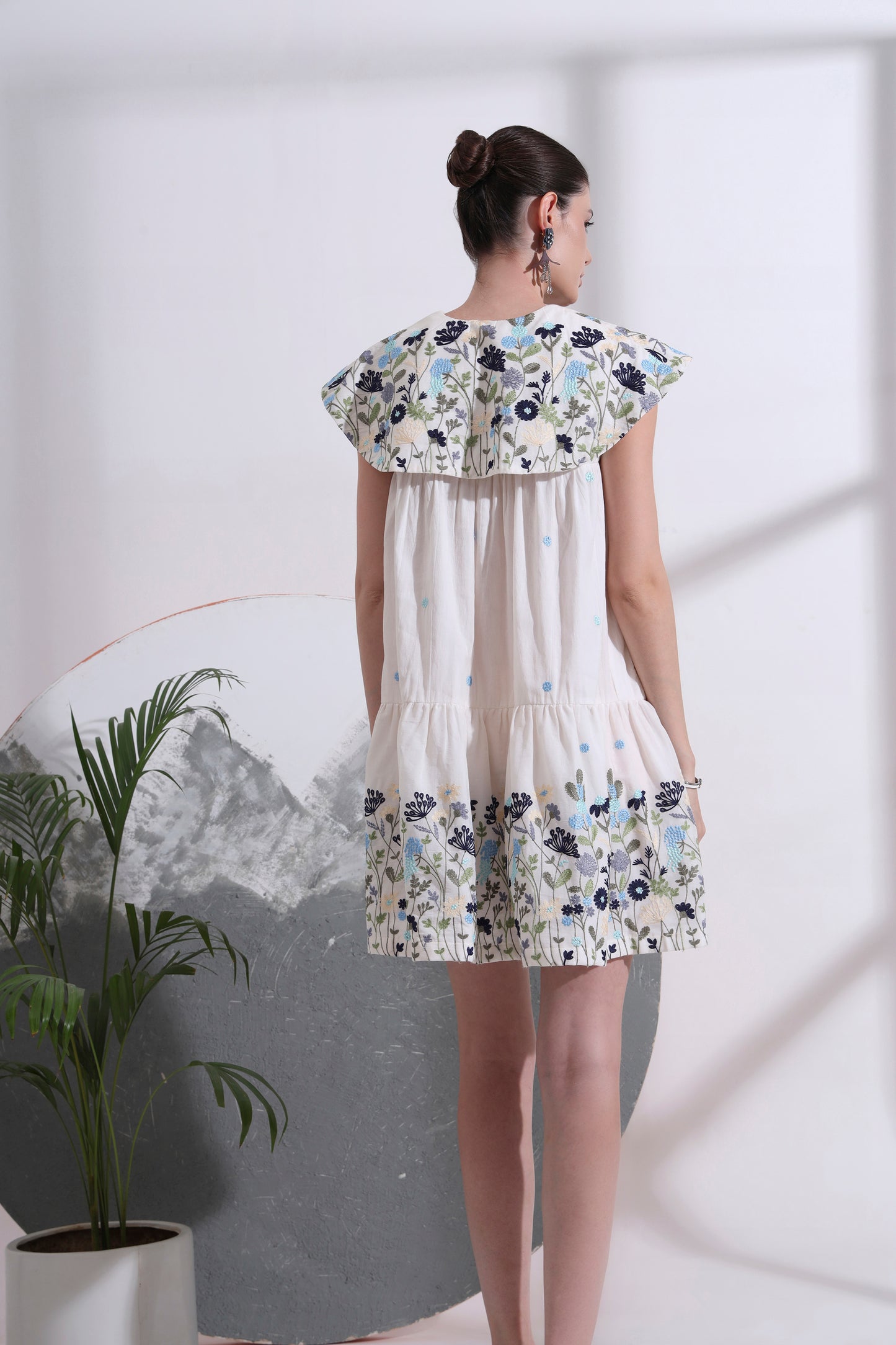 Elodie Embroidered Sailor Collar Dress