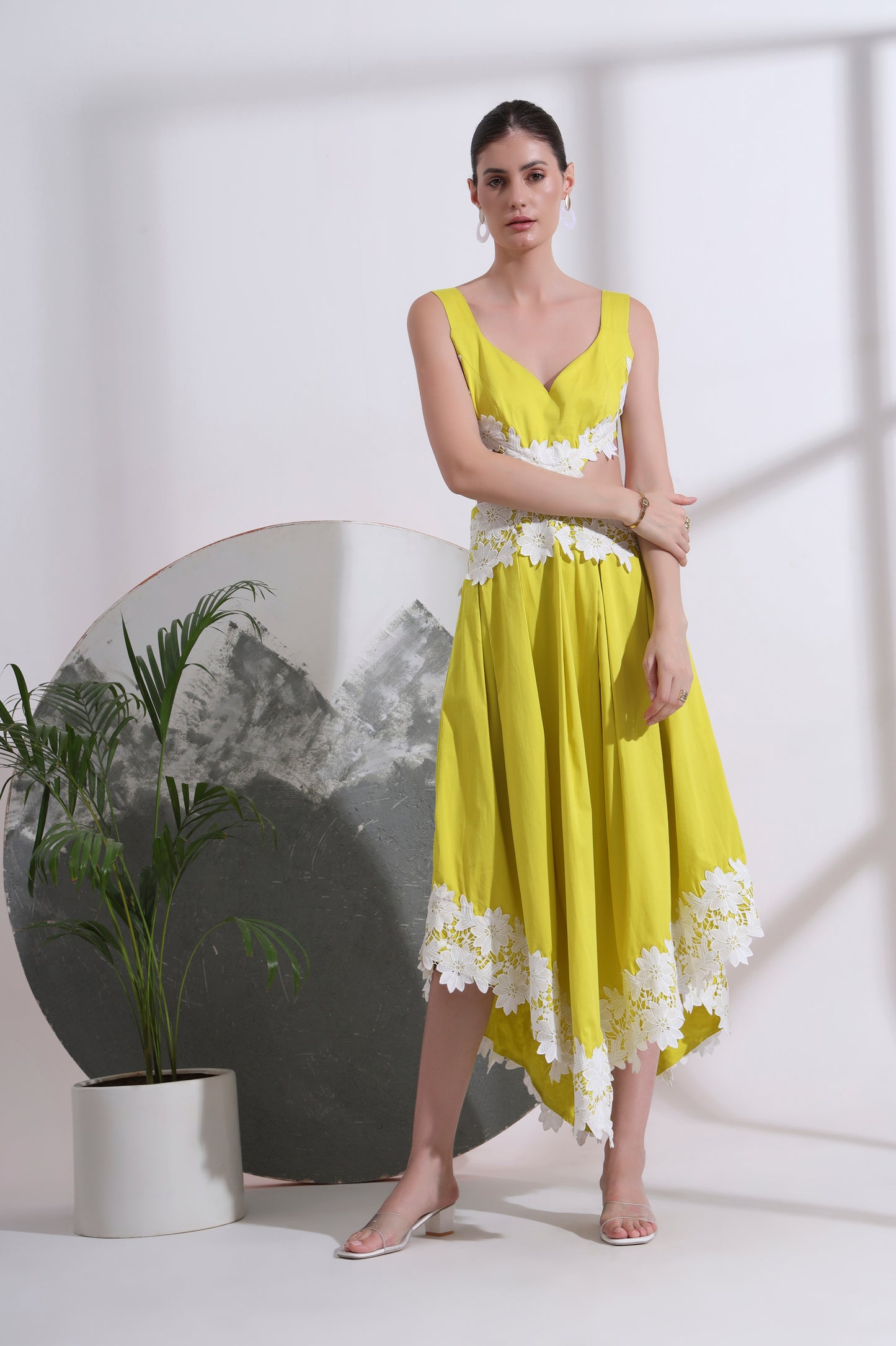 CICILIA WAIST CUTOUT MIDI DRESS