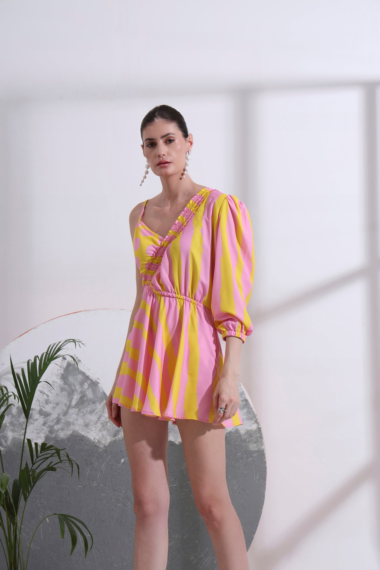 Chiara Asymmetric Short Dress