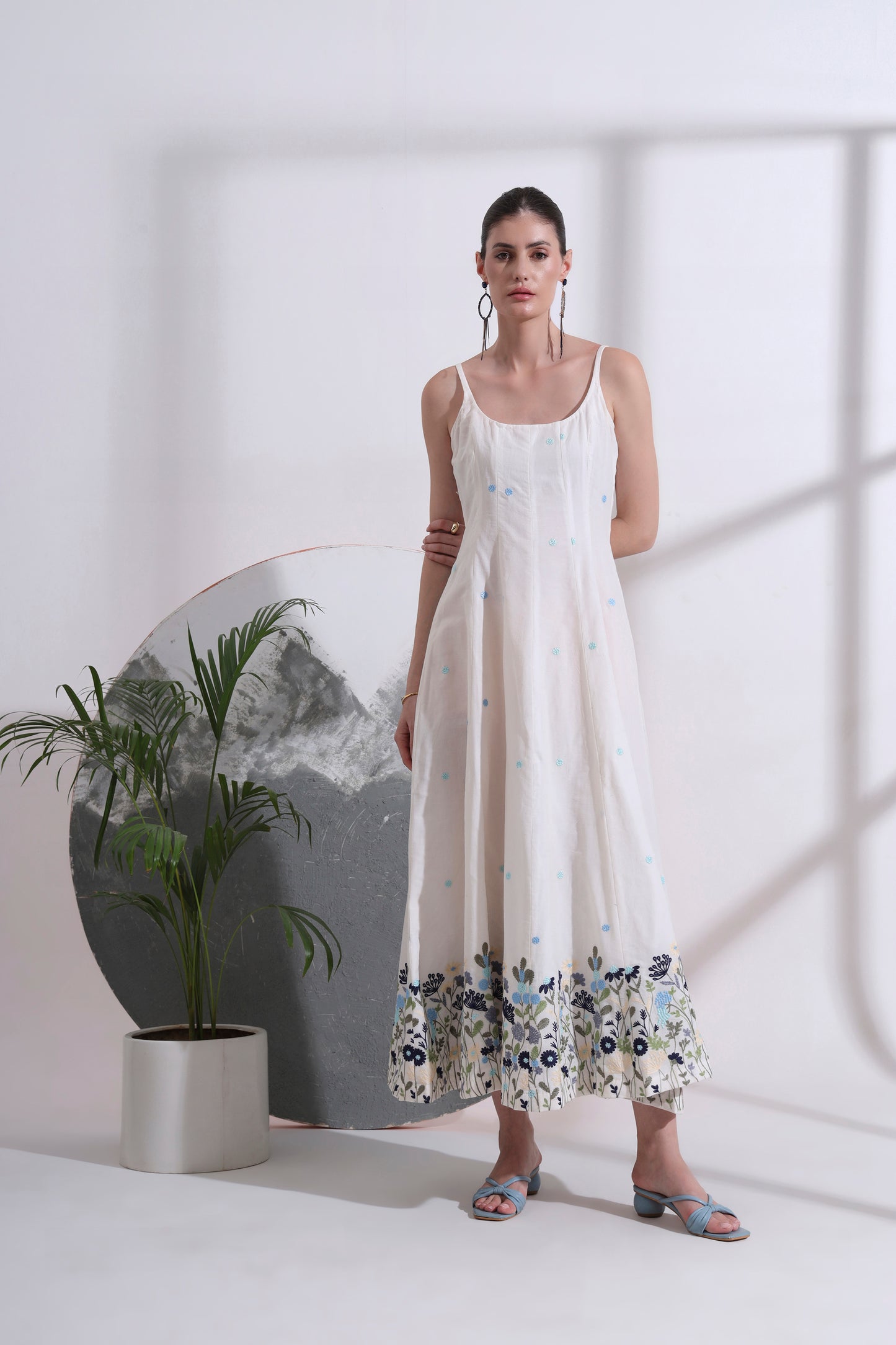 Elodie Embroidered Long Dress