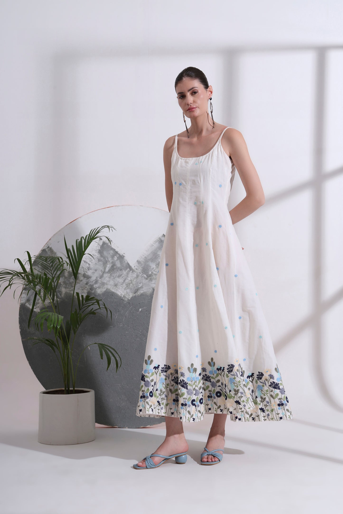 Elodie Embroidered Long Dress