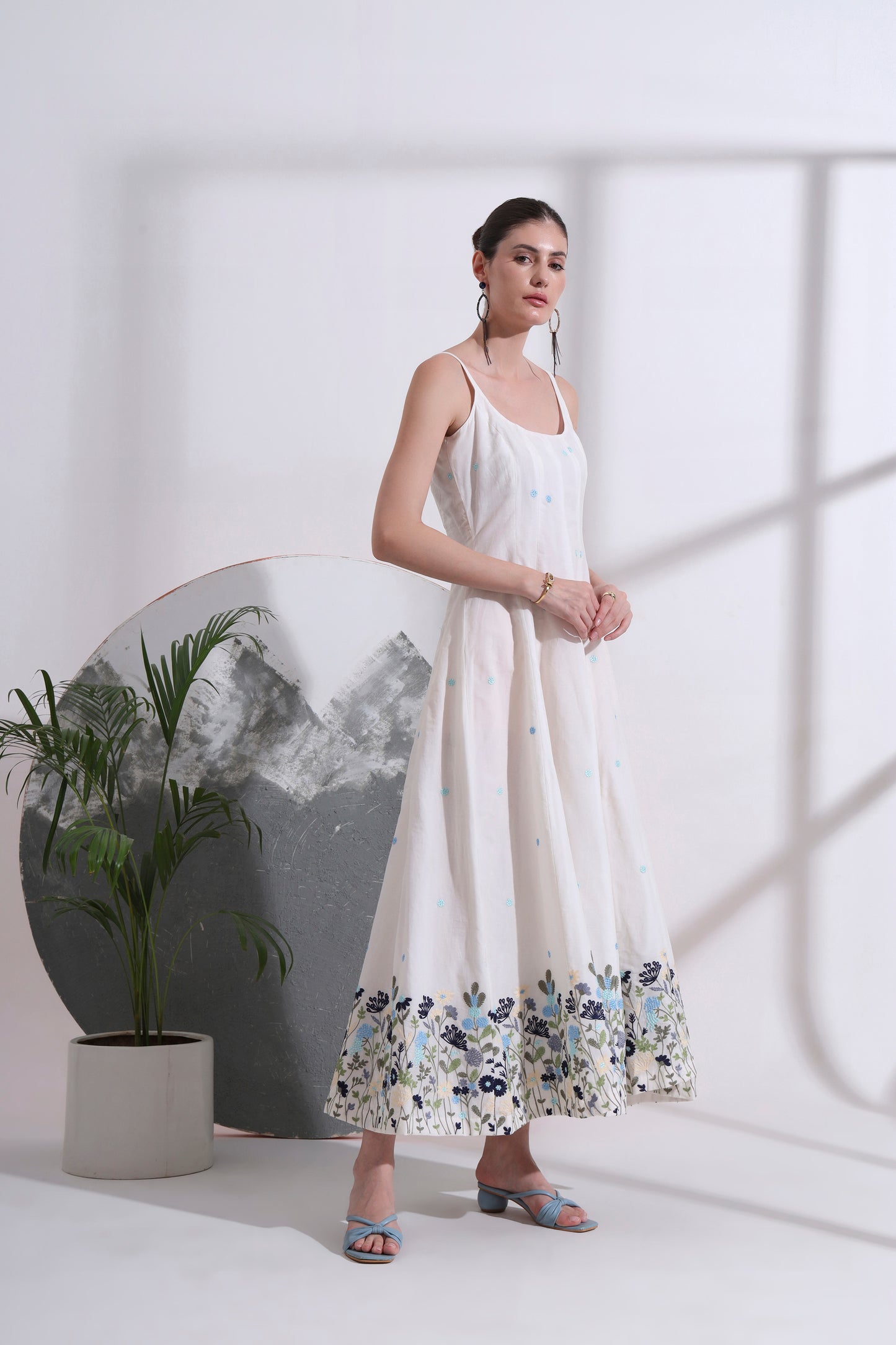 Elodie Embroidered Long Dress