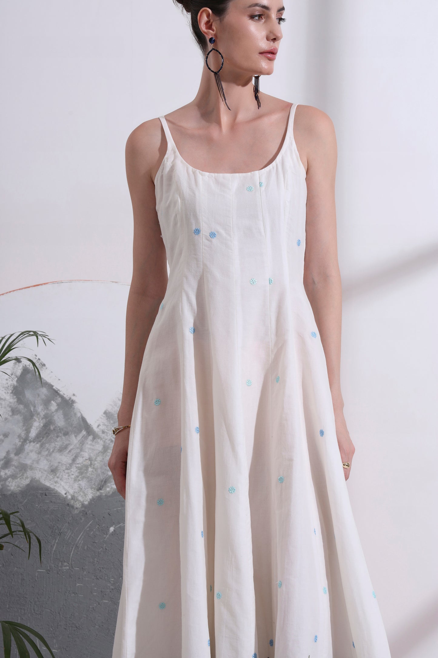 Elodie Embroidered Long Dress