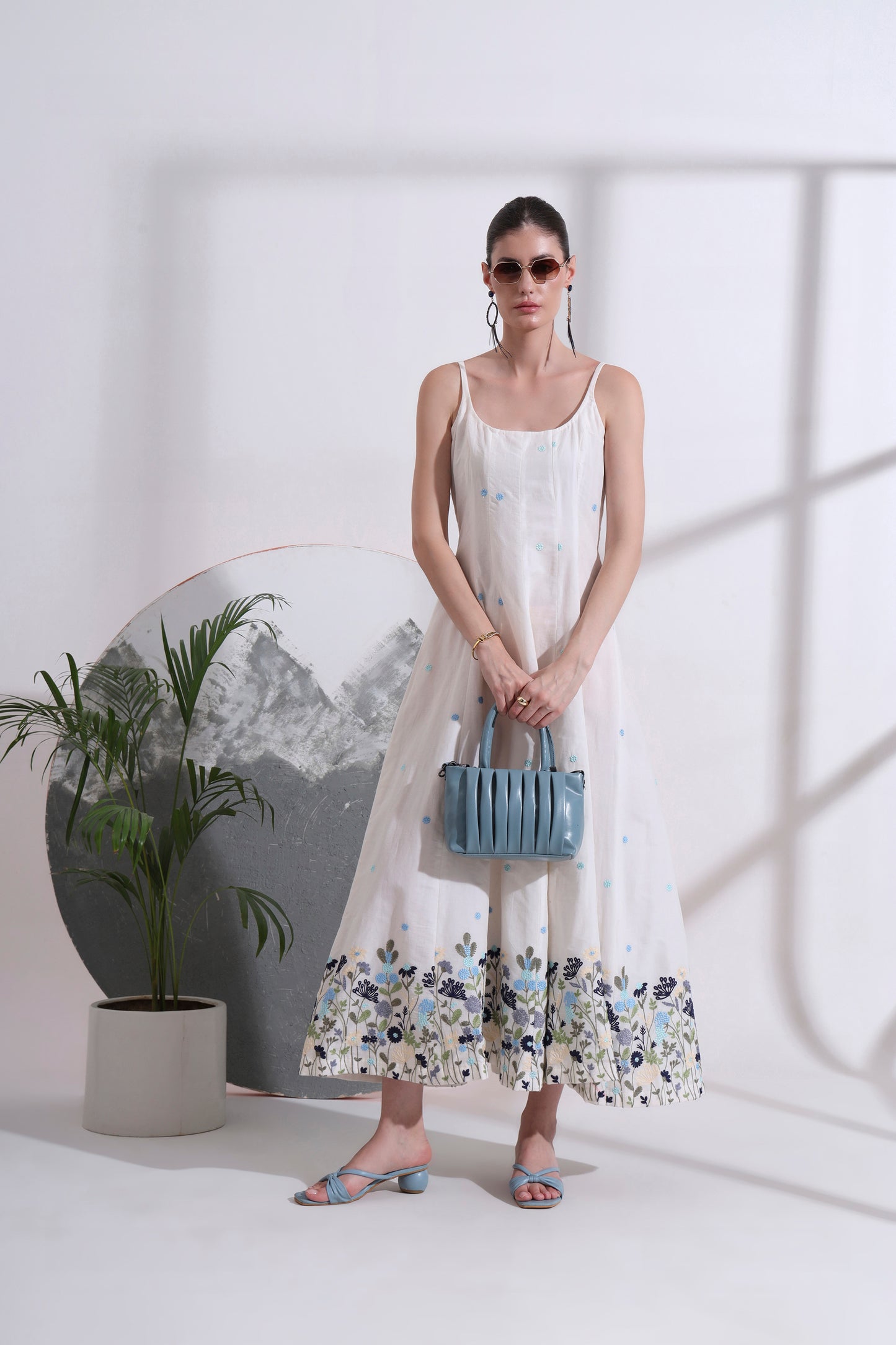 Elodie Embroidered Long Dress