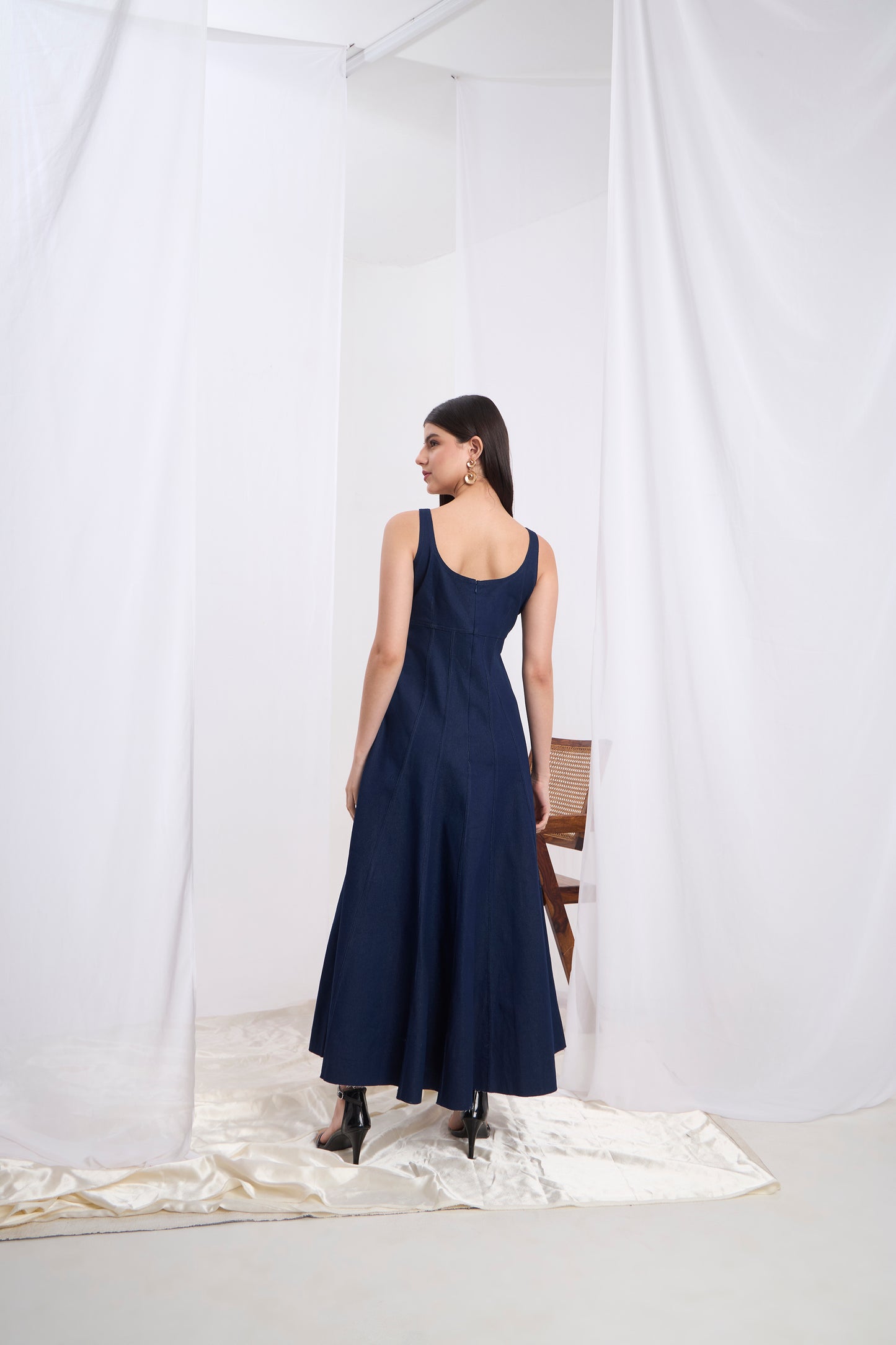 Giulietta A line Maxi Denim Dress