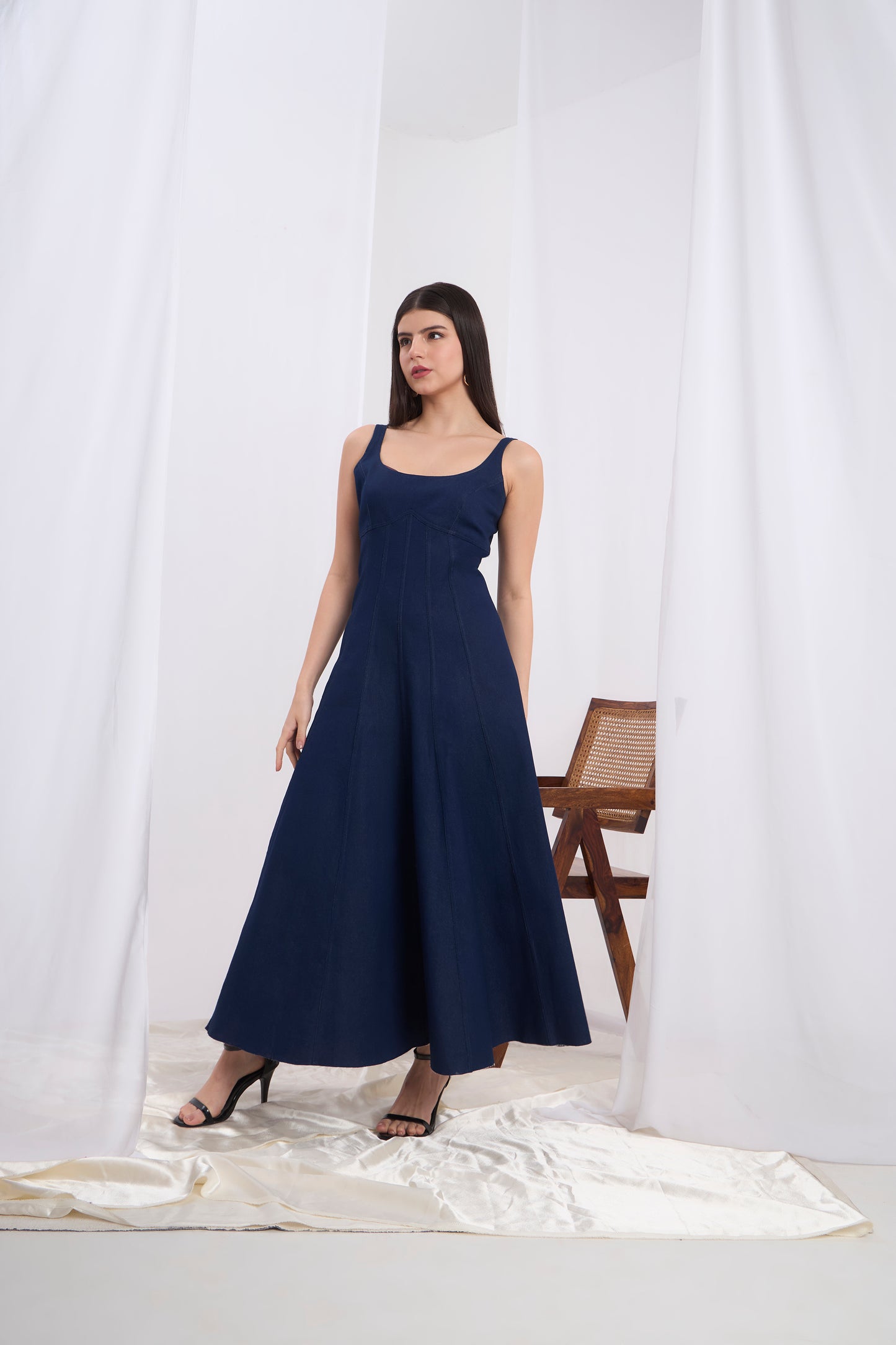 Giulietta A line Maxi Denim Dress