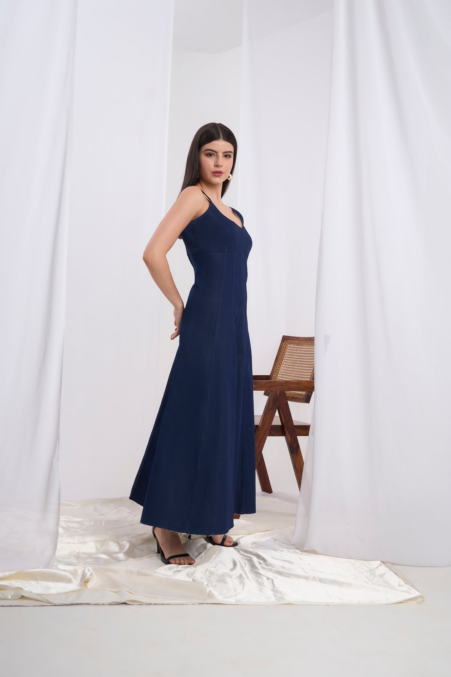 Giulietta A line Maxi Denim Dress