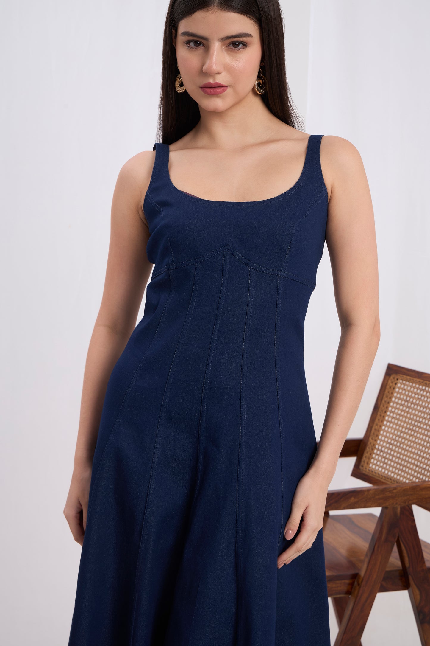 Giulietta A line Maxi Denim Dress