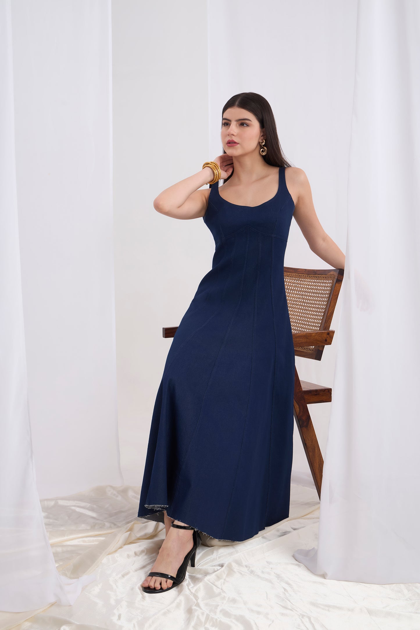 Giulietta A line Maxi Denim Dress