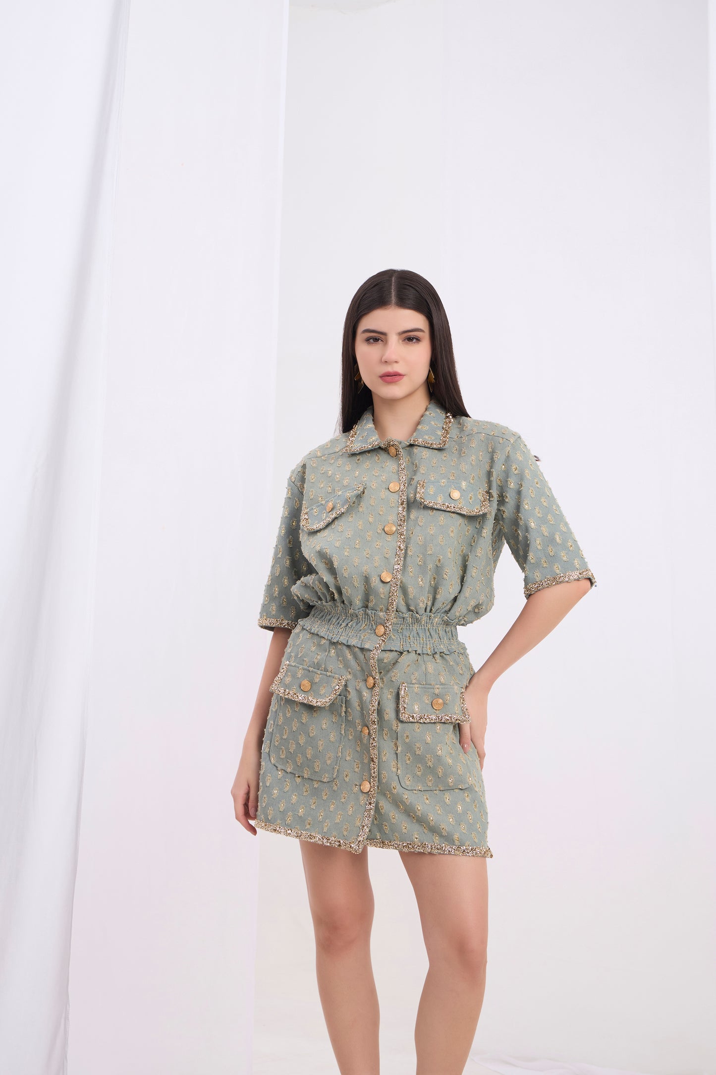 Margaux Gold Denim Dress