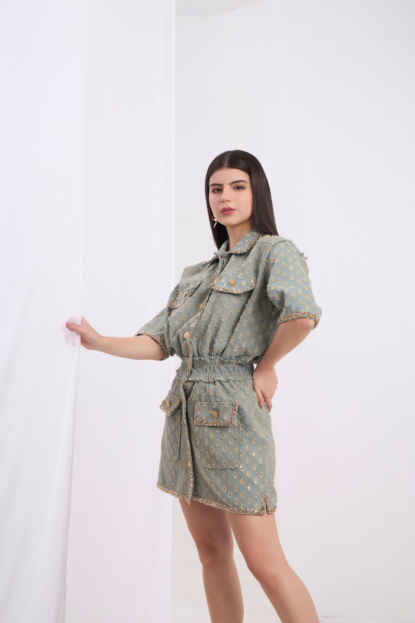 Margaux Gold Denim Dress