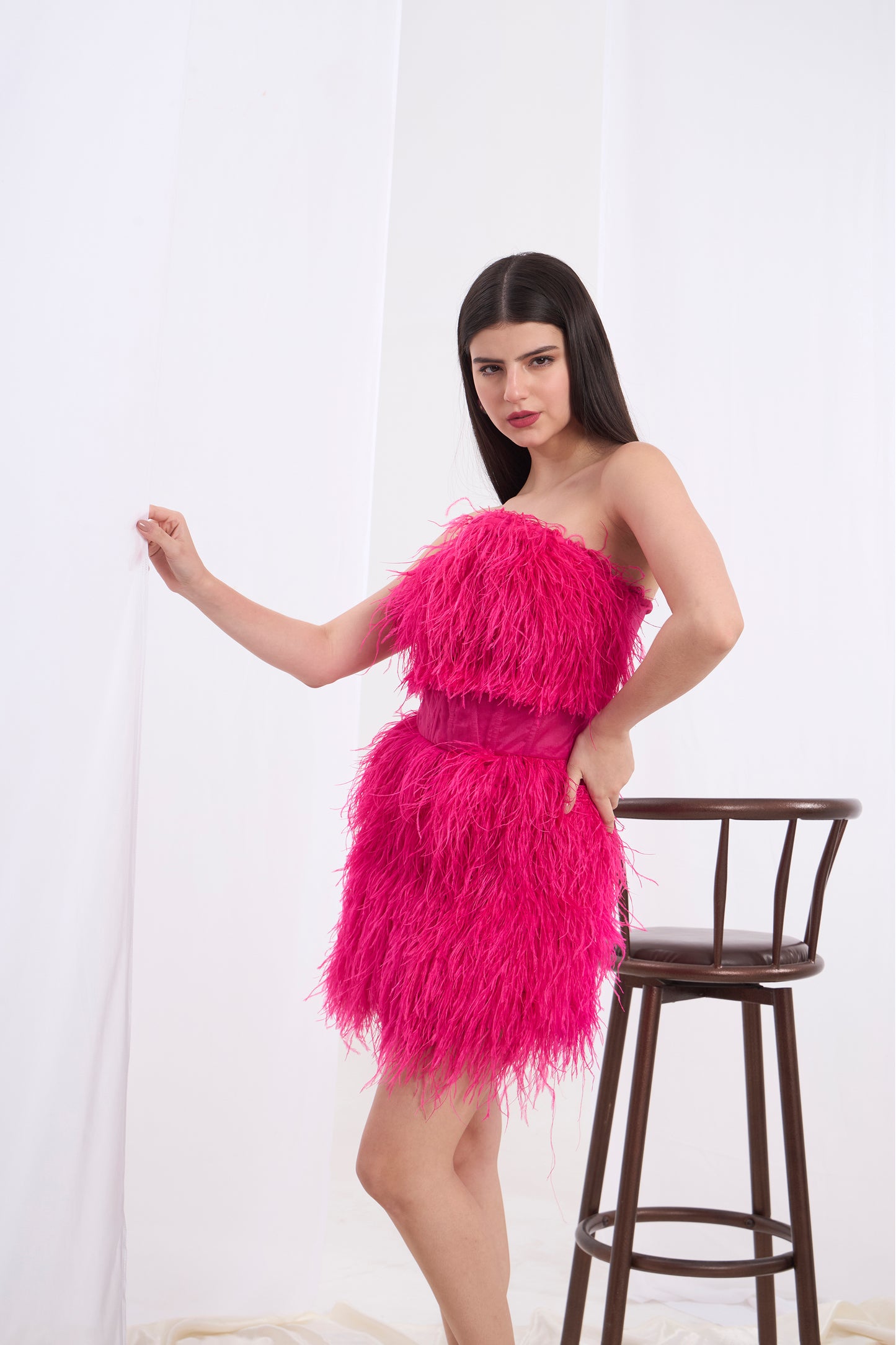 Ginevra Feather Short Dress