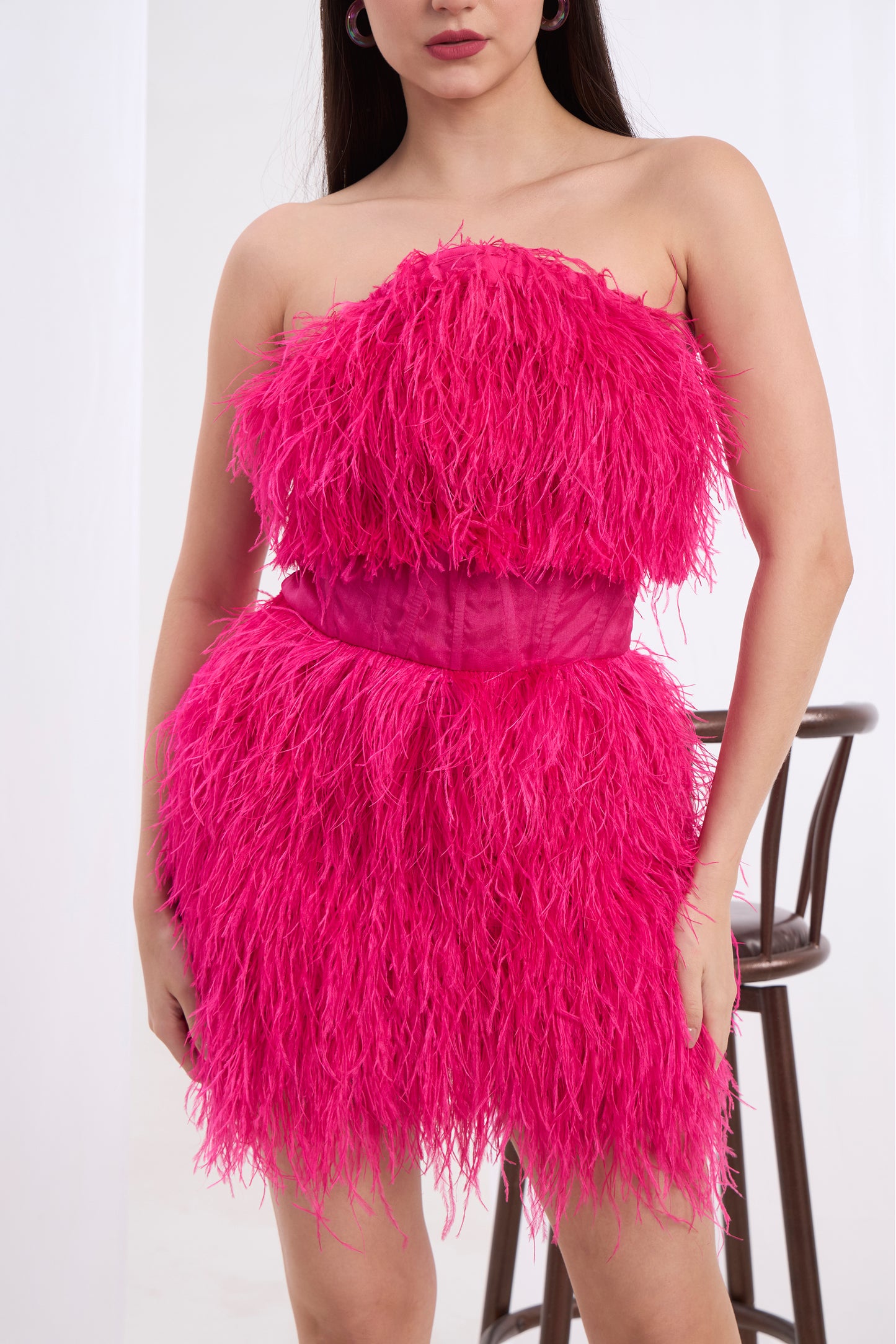 Ginevra Feather Short Dress