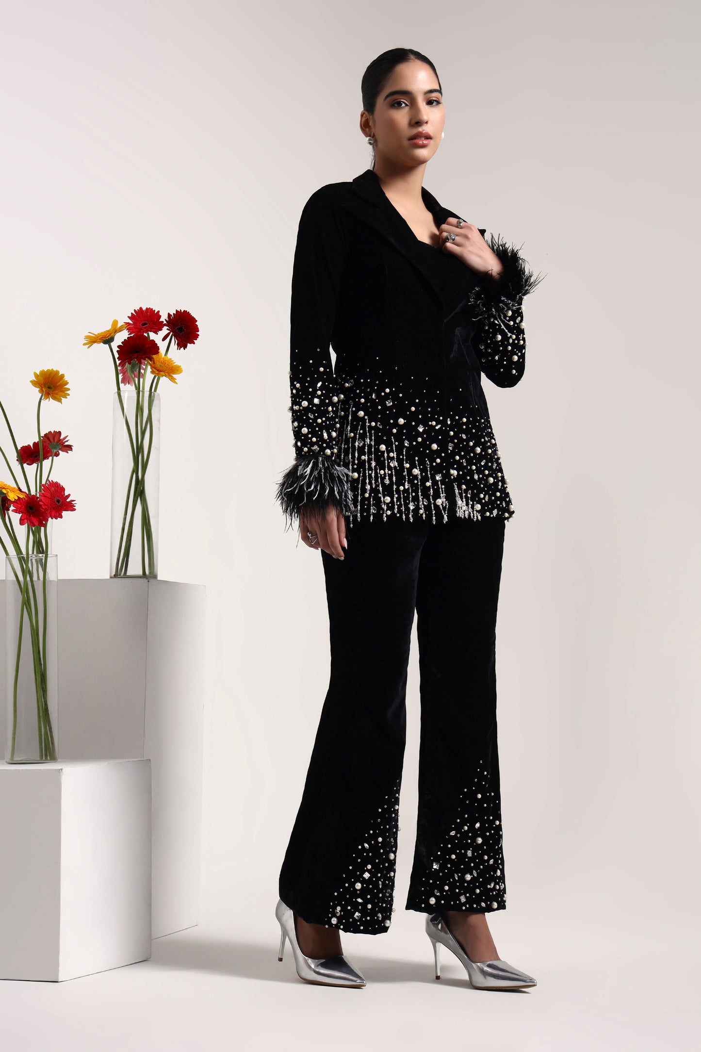 Celeste Crystal Velvet Pants