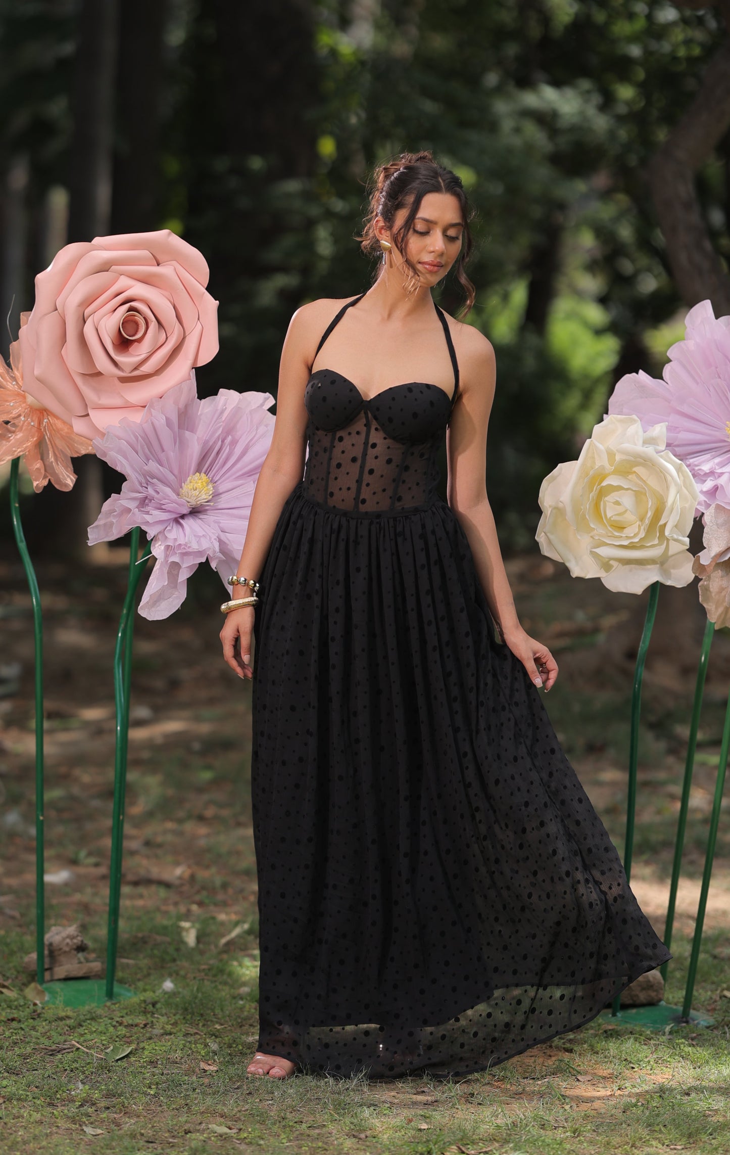 Scarlet Bloom Maxi Dress