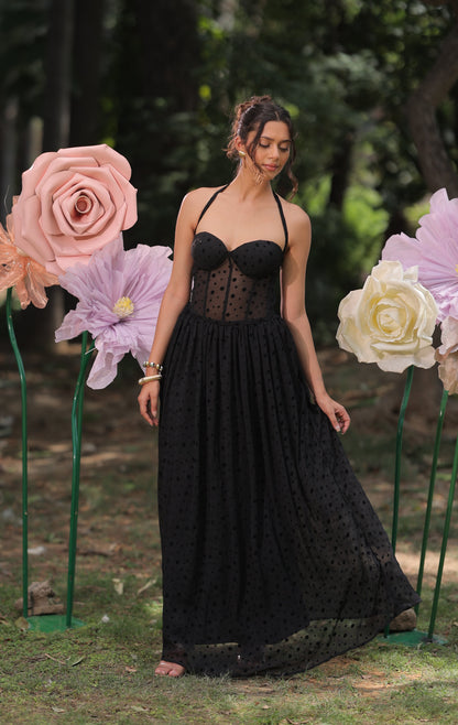 Scarlet Bloom Maxi Dress