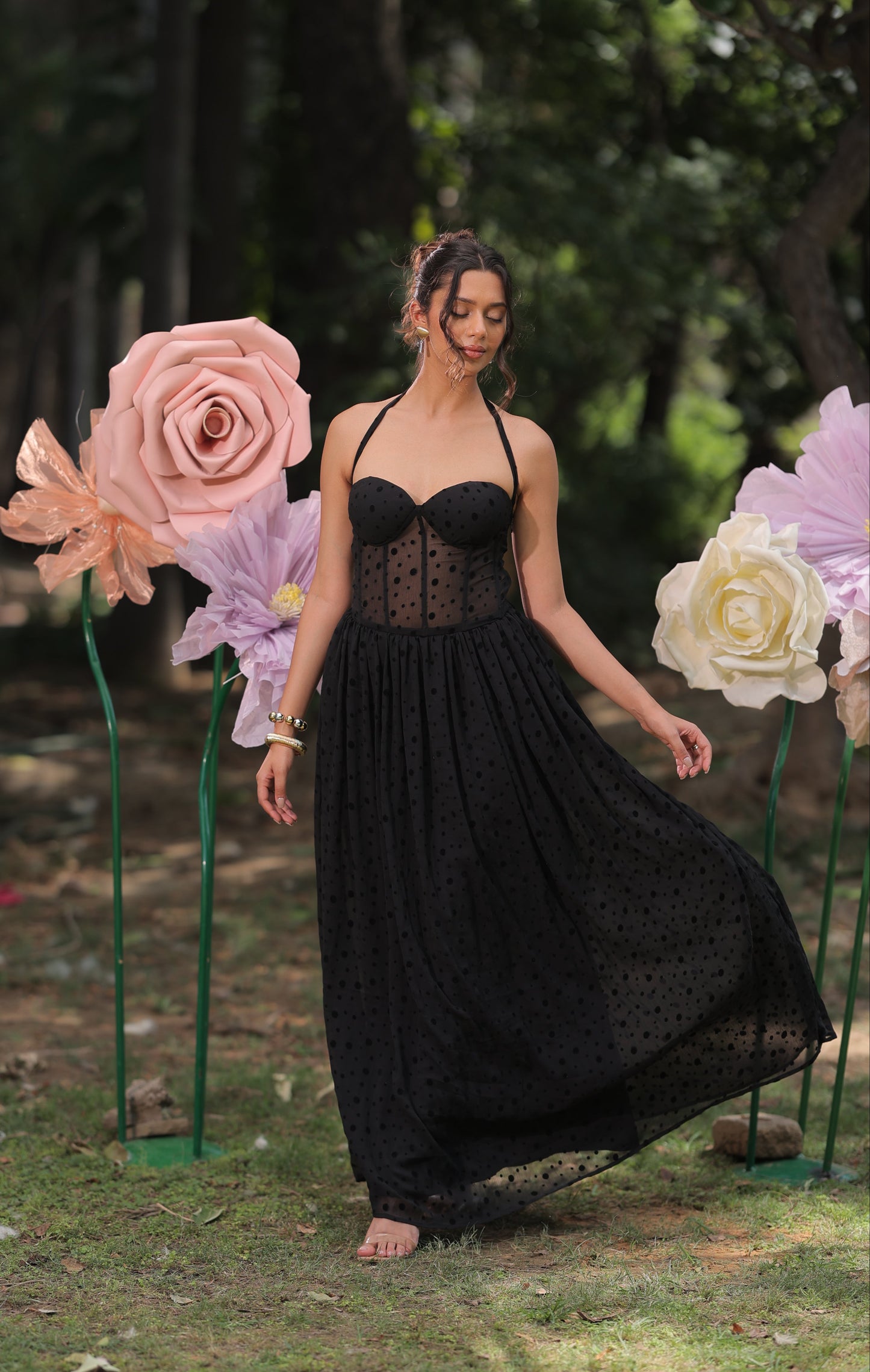 Scarlet Bloom Maxi Dress