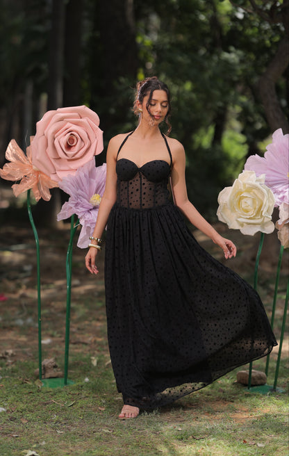 Scarlet Bloom Maxi Dress
