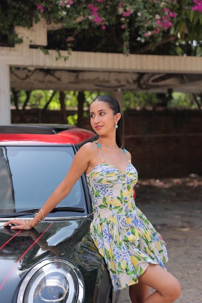Positano Limone Short Dress