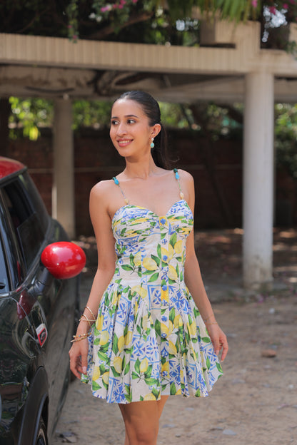 Positano Limone Short Dress