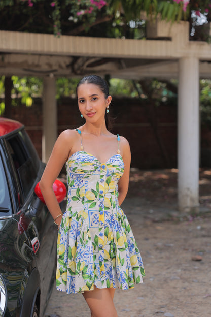 Positano Limone Short Dress