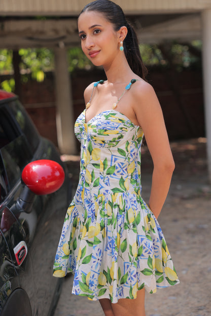 Positano Limone Short Dress