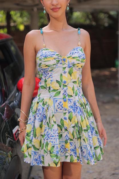 Positano Limone Short Dress