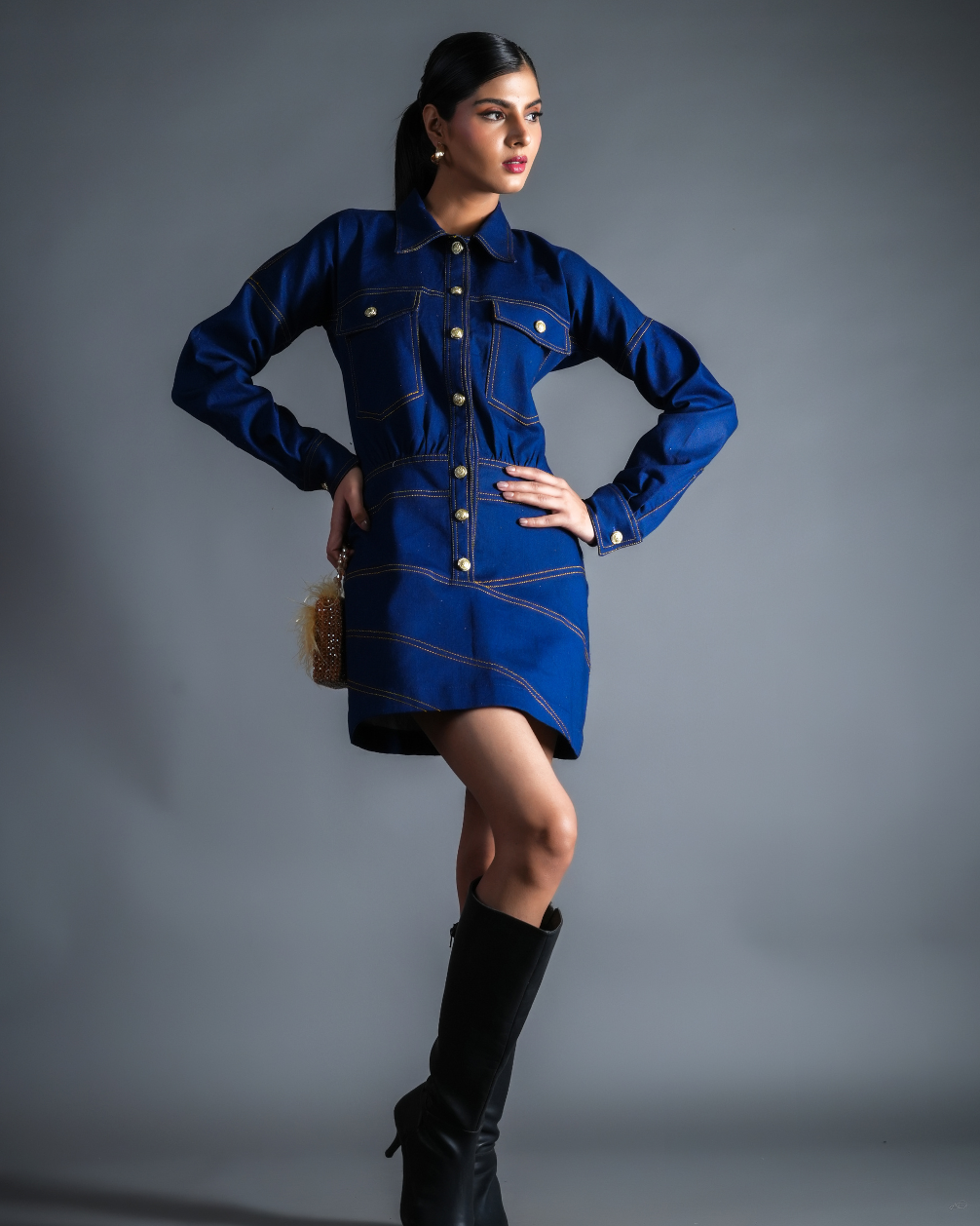 Phoebe Short Denim Dress