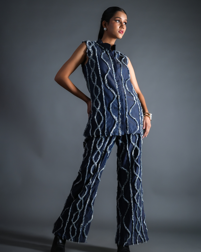 Sarah Fringe Denim Co-ord set