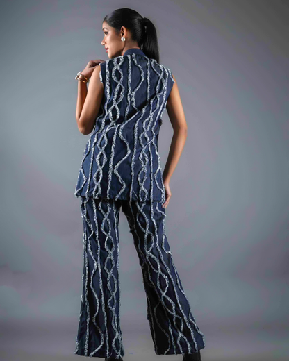 Sarah Fringe Denim Co-ord set