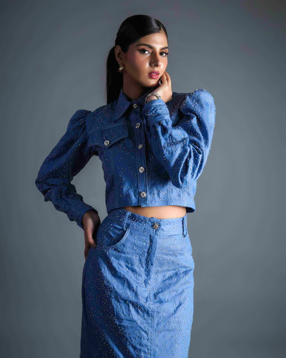Estelle Embelished Denim Co-ord Set